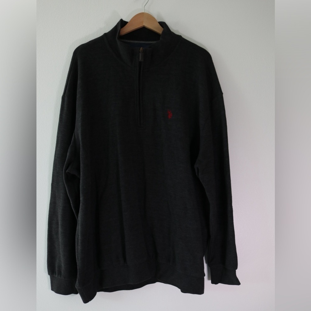 U.S. Polo Assn. Men's Charcoal Zip-Up Sweater
